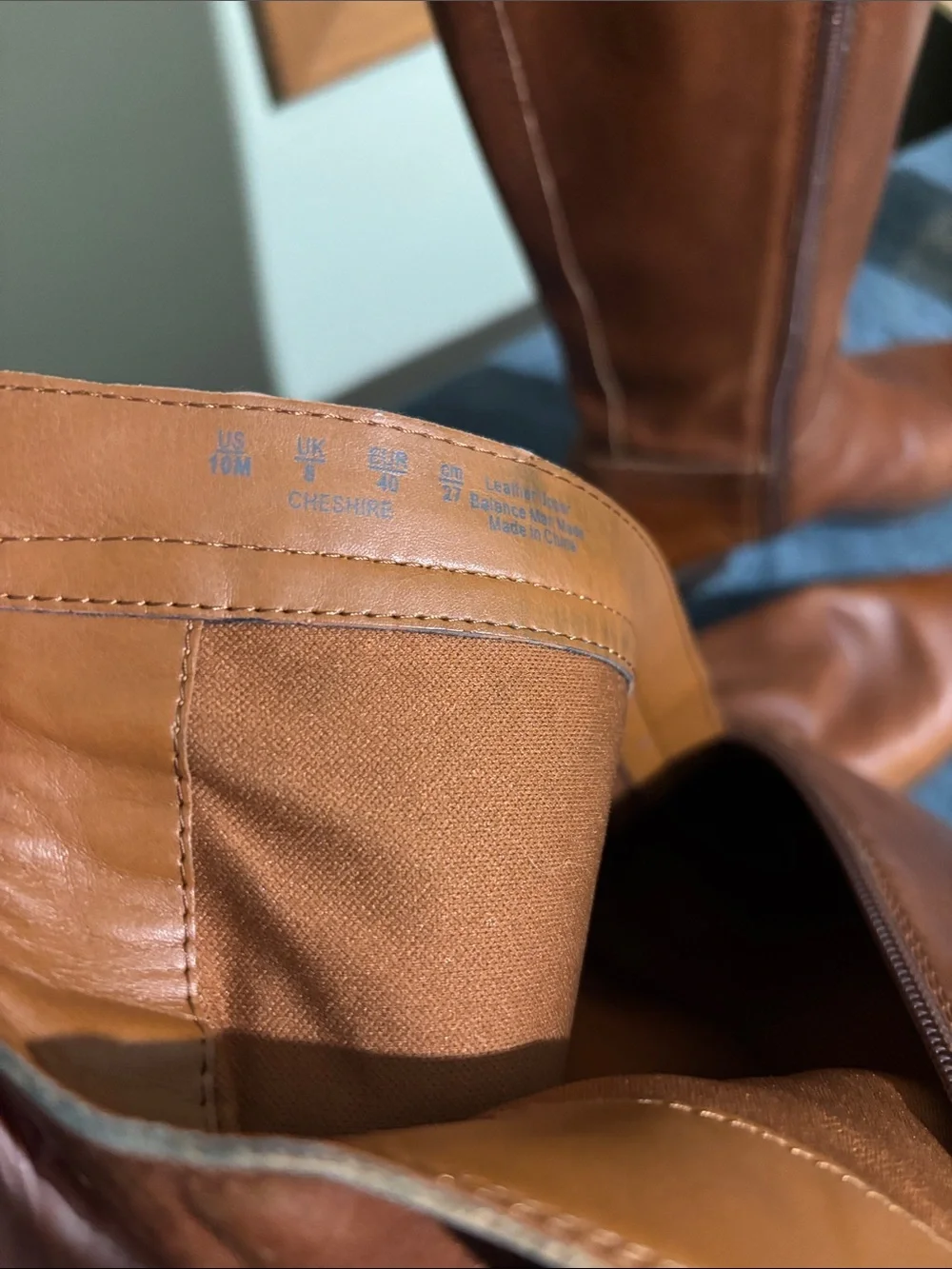 Franco Sarto Cheshire Women's Knee high Brown Leather Zip boots size 10M